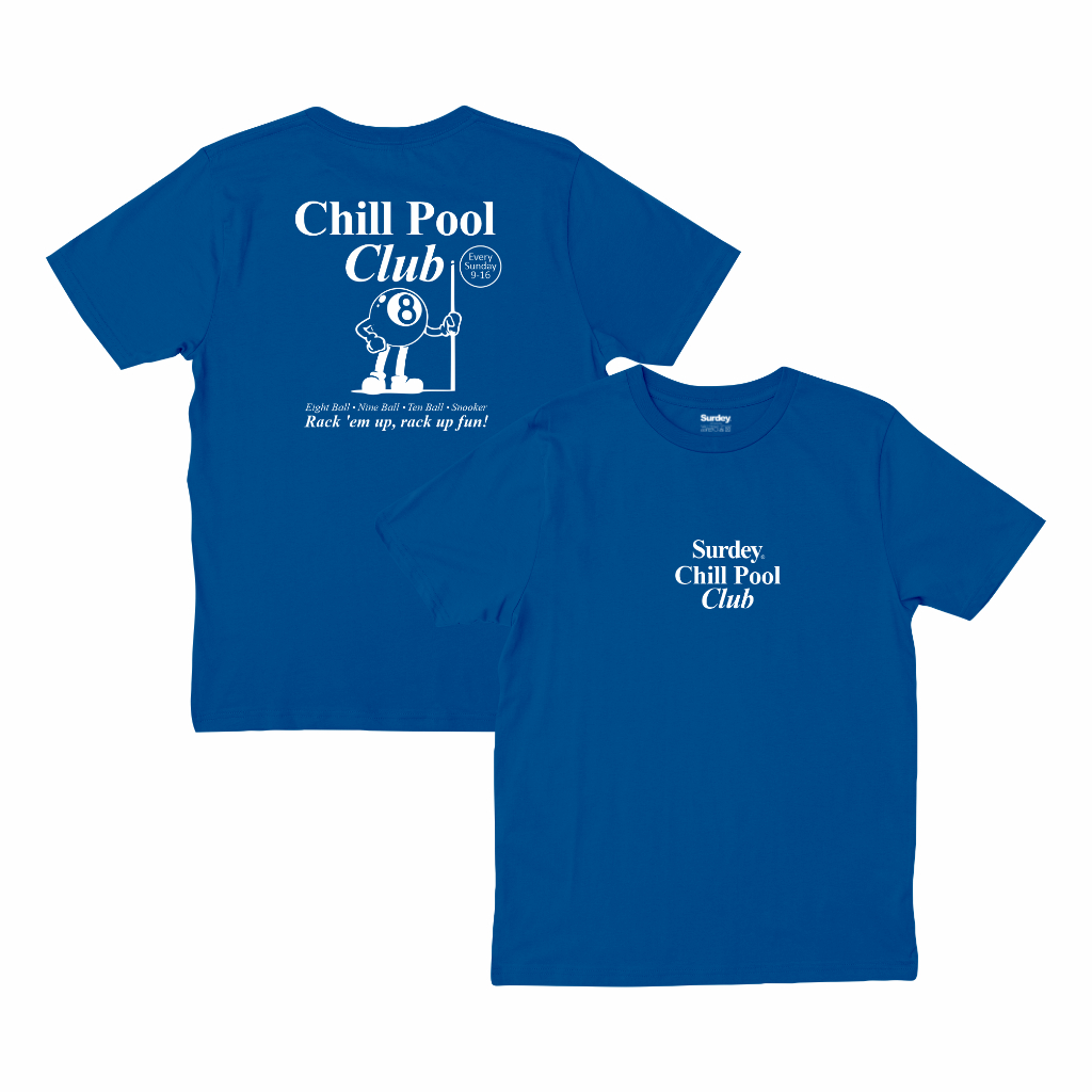 t-shirt surdey chill pool club kaos billiard