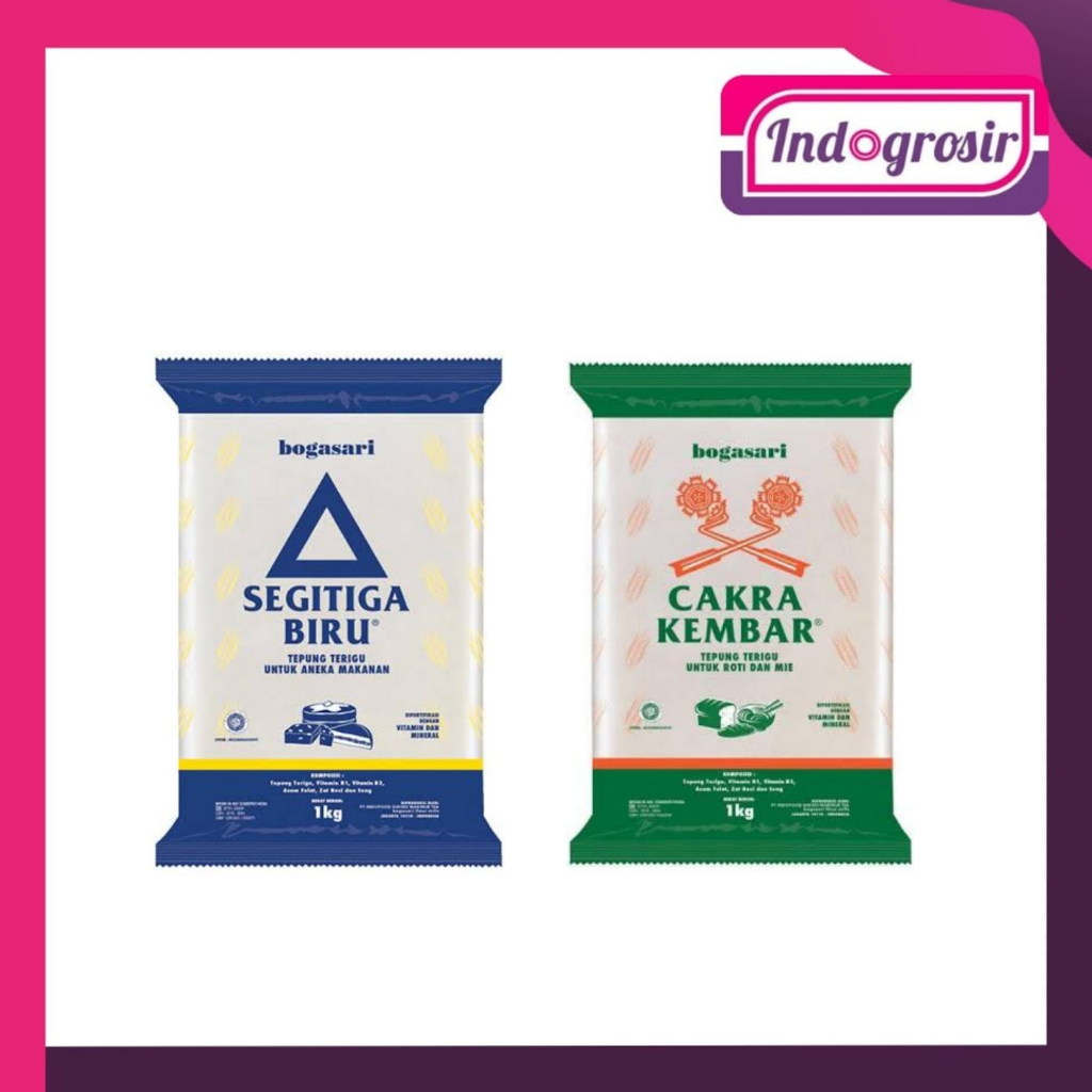 

BOGASARI TEPUNG TERIGU SEGITIGA BIRU & CAKRA KEMBAR 1KG / PROMO