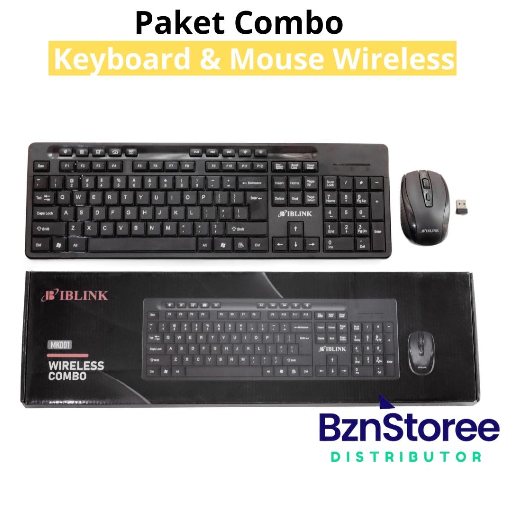 SERENTAK Paket Keyboard Wireless Mouse  Keyboard  Mouse Combo  Wireless Set Combo Keyboard and Mouse