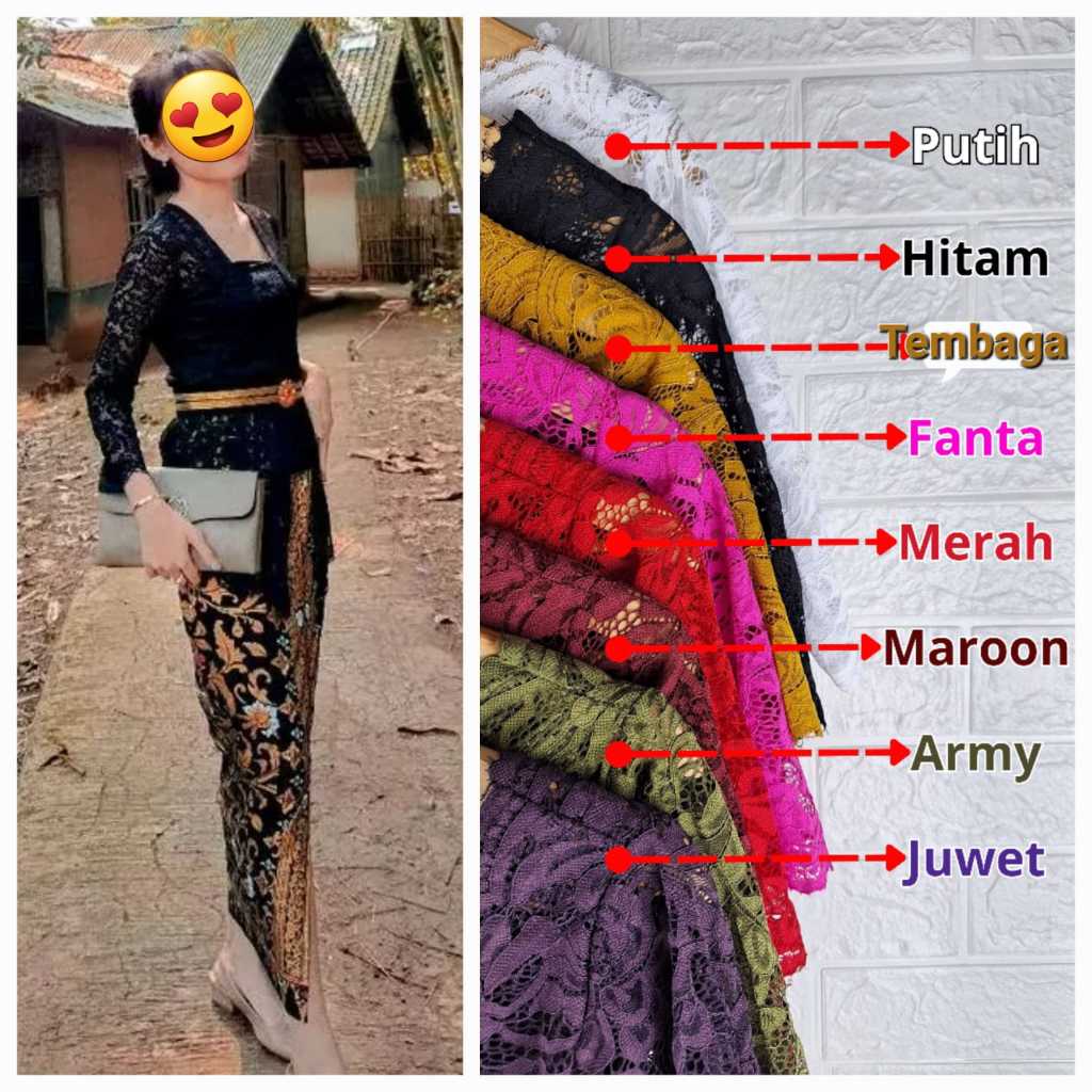 Kebaya Modern Kebaya Brukat Bali Atasan Kebaya Brukat Kebaya Bali Kutu Baru Murah Grosir Warna Army 