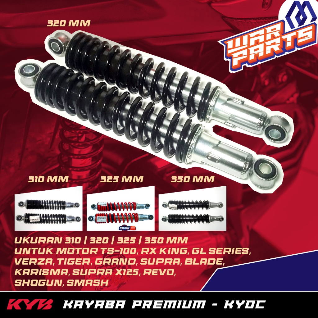 Shock Belakang Shockbreaker ORIGINAL KAYABA KYB UKURAN 310/320/325/330/350 Suzuki TS 100 TS100 GL ME