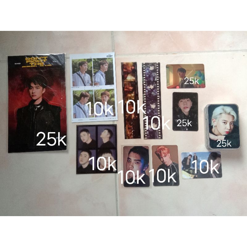 Photocard kyungsoo Baekhyun kai 4cut film tincase chanyeol standee