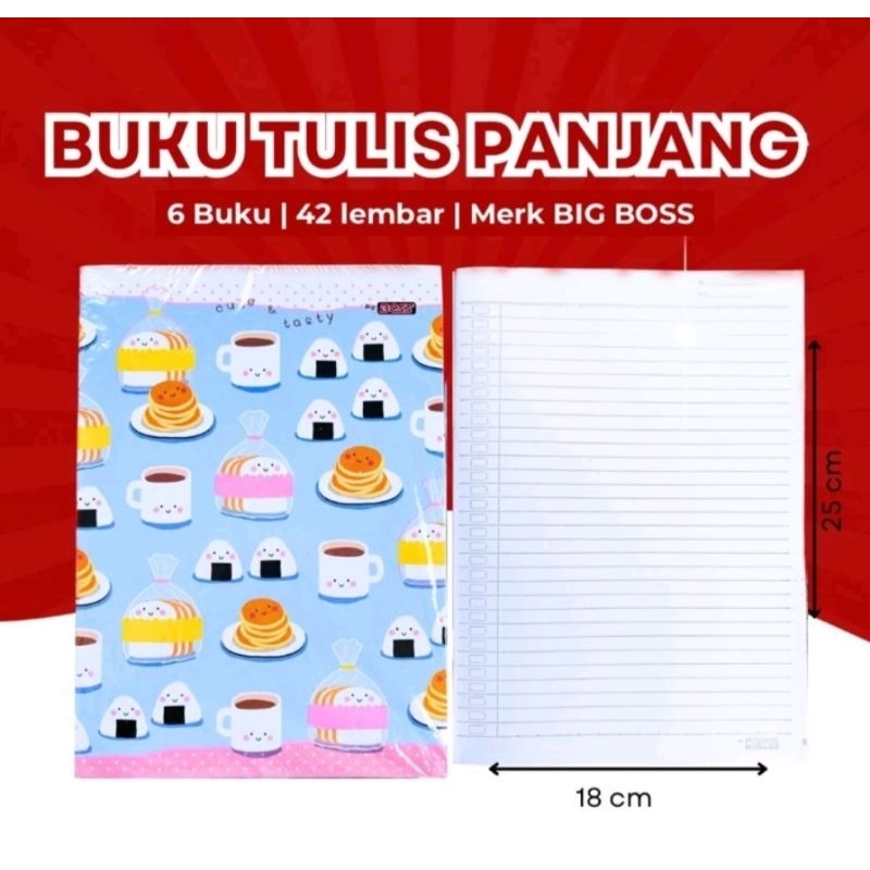 

(1 PACK) 6 BUKU BUKU TULIS BIG BOSS ISI 42 LEMBAR BOXY