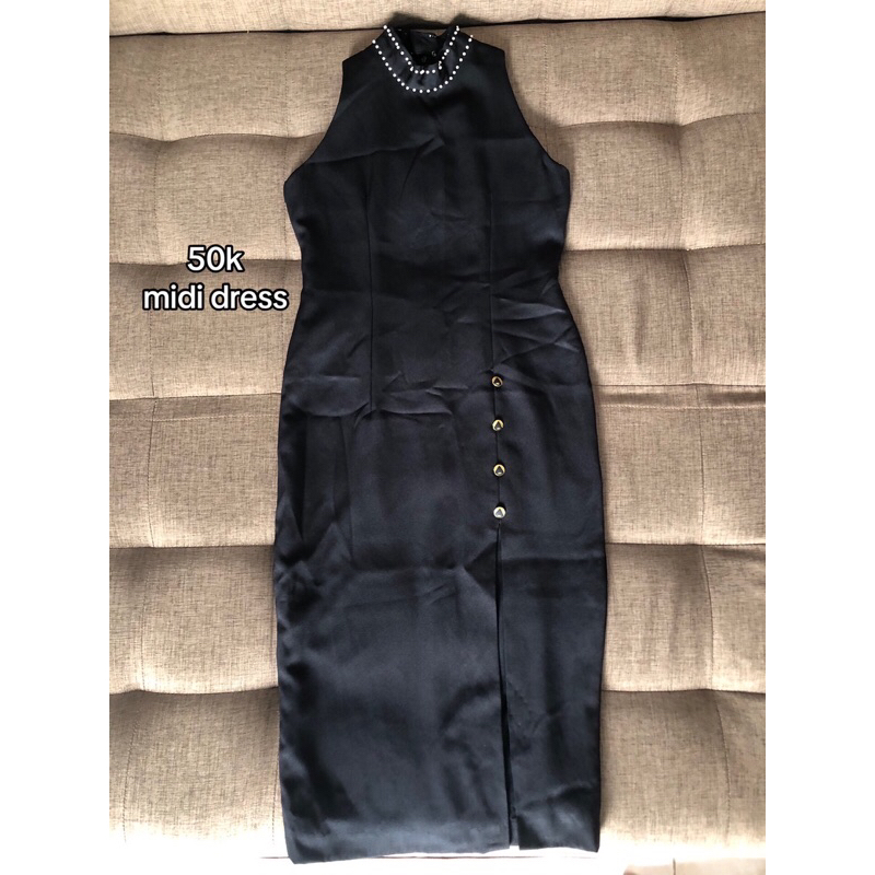 [Tadinya Punyaku] Midi Dress Vintage 90an Hitam Murah