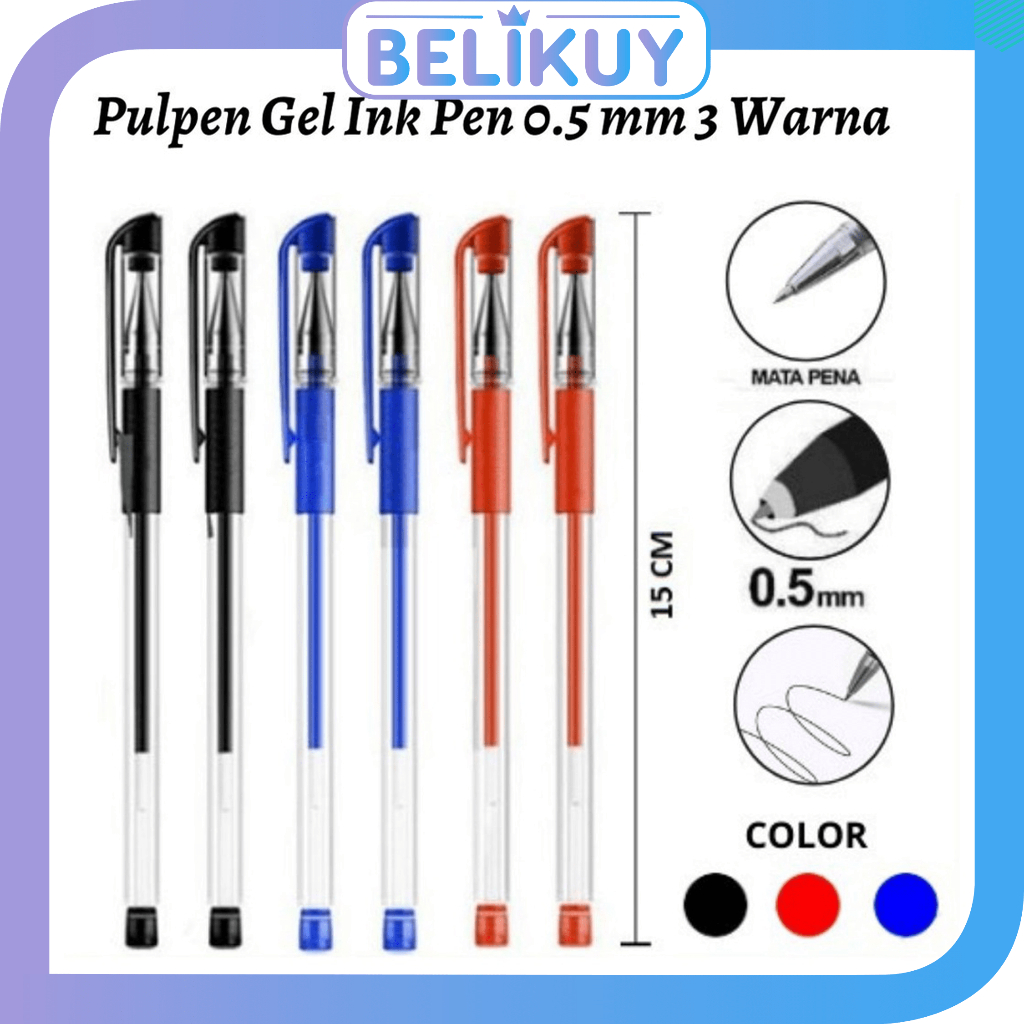 

Belikuy COD Pulpen Cair Gel / Pena Tinta Gel Tebal 0.5 MM / Alat Tulis Bolpen Perlengkapan Sekolah Stationery Import U09