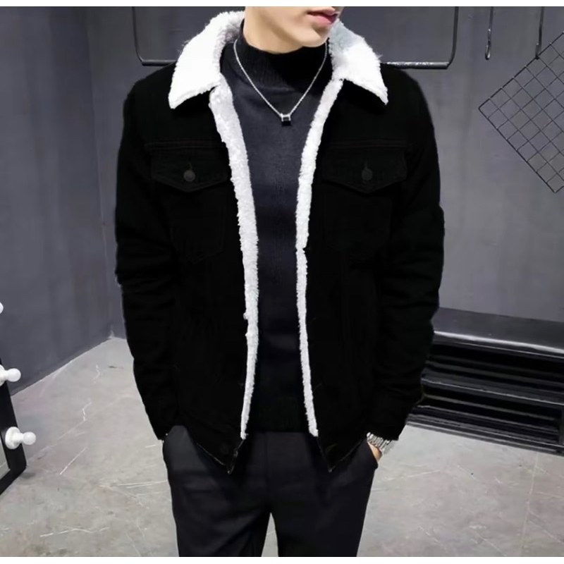 Jaket jeans BIO BLITZ SHERPA Krah bulu PUTIH Jaket jeans PRIA DAN WANITA / JACKET JEANS BULU PRIA DA