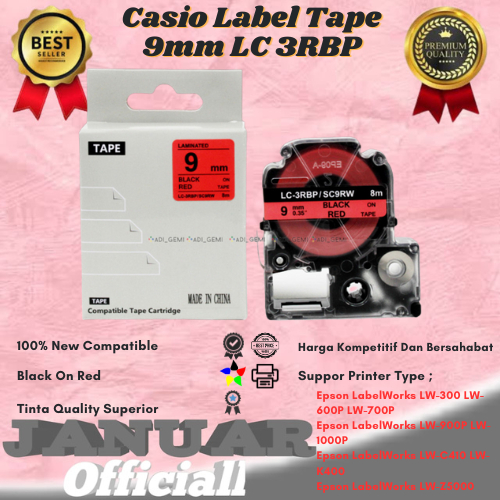 

Compatible Casio Label Tape Epson LC 3WBN, LC 3LBP, LC 3YBW, LC 3RBP, LC3GBP,LC 3WBN