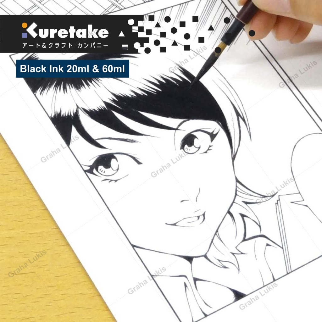 

HJK Kuretake Ink - Black Ink 20ml & 60ml Tahan Air