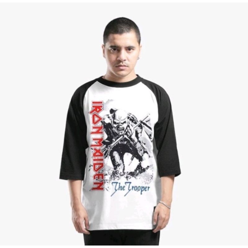 Geoff Max X Iron Maiden-Trooper Raglan White Black