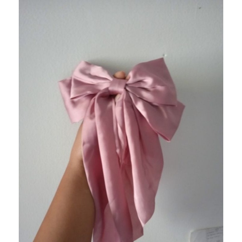 Jepit rambut pita panjang gaya korea/jepit rambut pita satin panjang