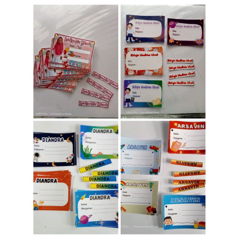 

(isi 20 pcs) Stiker Mapel / stiker buku pelajaran custom