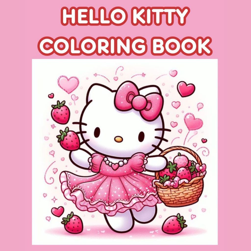 

HELLO KITTY COLORING BOOK BUKU MEWARNAI SKETSA GAMBAR MENGGAMBAR ANAK SD TK REMAJA LUCU KERTAS TEBAL