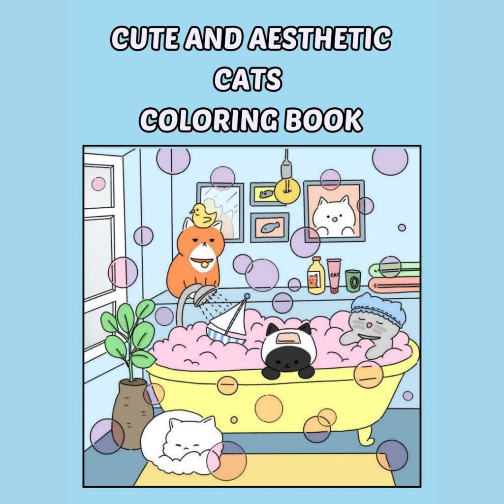 

CATS COLORING BOOK CUTE SKETSA MEWARNAI BUKU MENGGAMBAR PREMIUM LUCU ANAK TK SD REMAJA KERTAS TEBAL