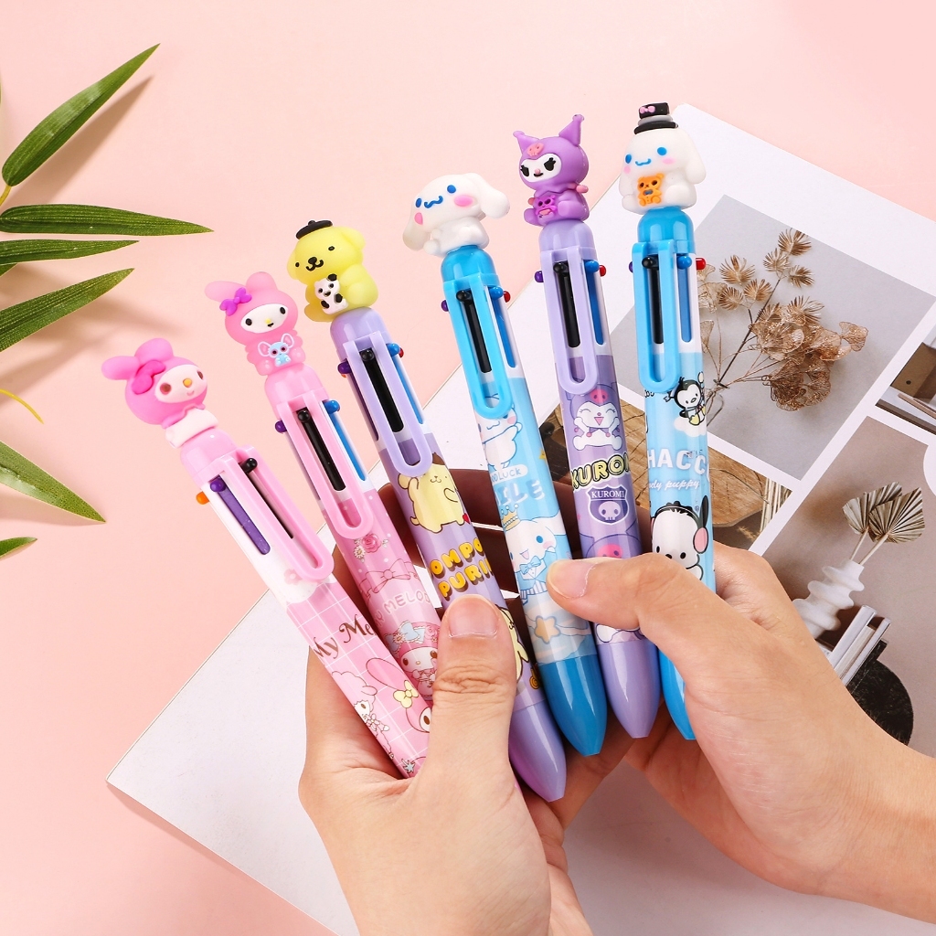 

Pulpen Sanrio 6 Warna / Pulpen Kuromi Cinnamorol Melody 6in1 Lucu