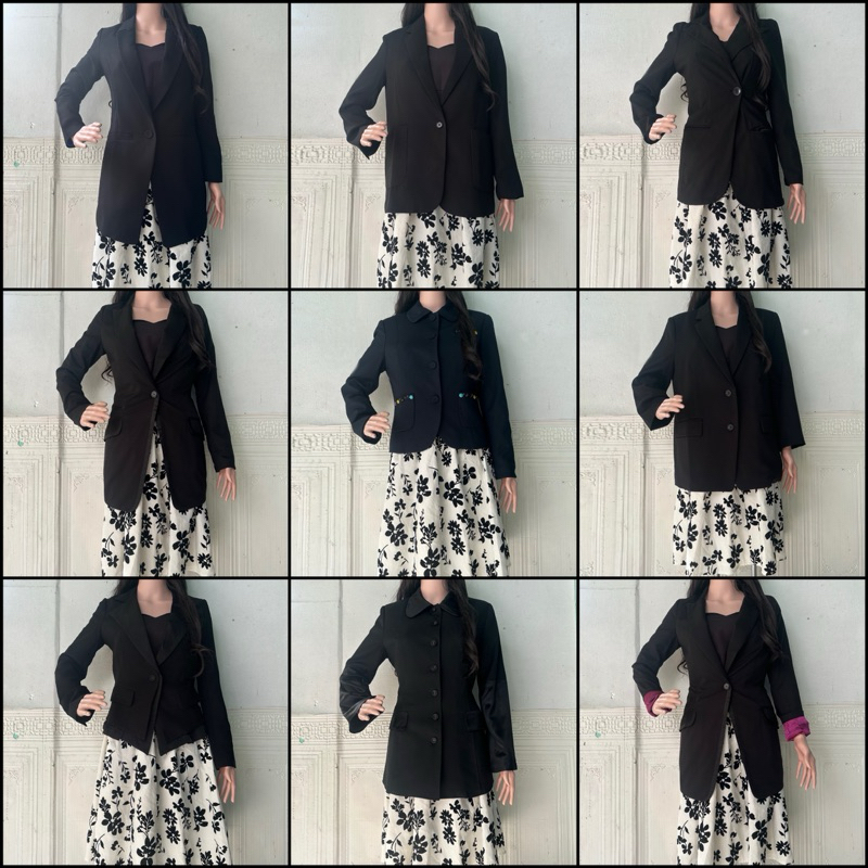 blazer premium hitam formal | pakaian kantor wanita | blazer casual | fashion blazer hitam | blazer 