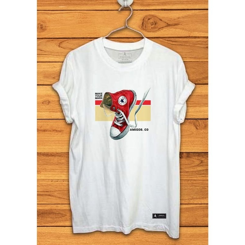 Kaos Pria Distro Bandung Murah Tebal pakaian Pria Dewasa Trendy Kaos Baju Murah Motif Sepatu Convers