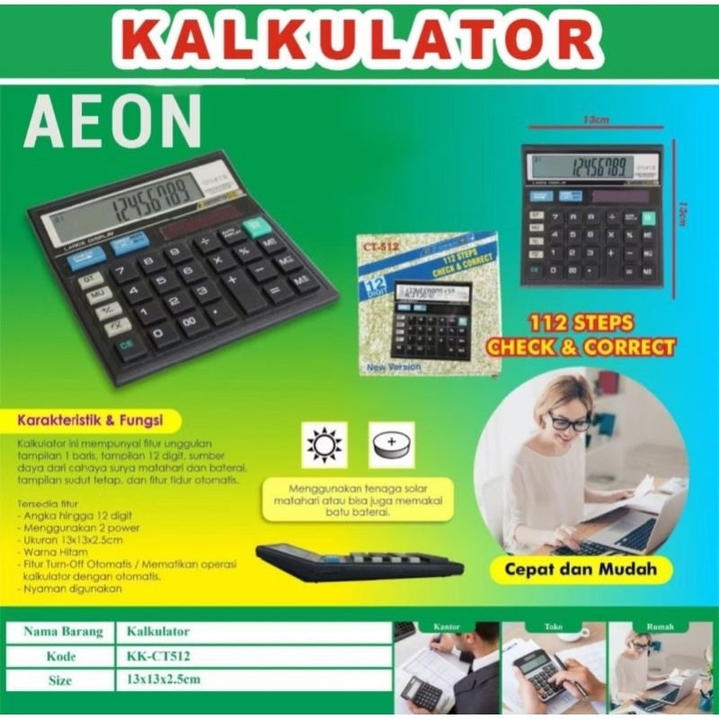 

Kalkukator Calculator Model Citizen AEON 12 Digit