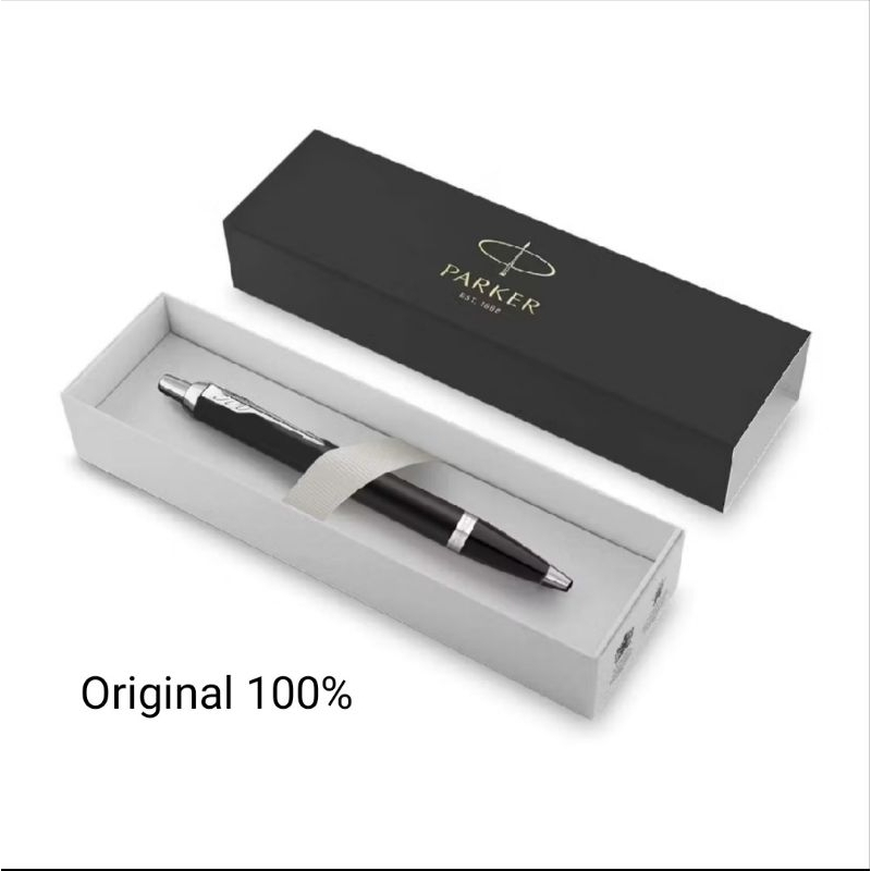 

Bulpoint Parker Original Produk IM New Black + Blue & Red Chrome Clip Silver Free Grafir Nama / Logo + Box Exclusive