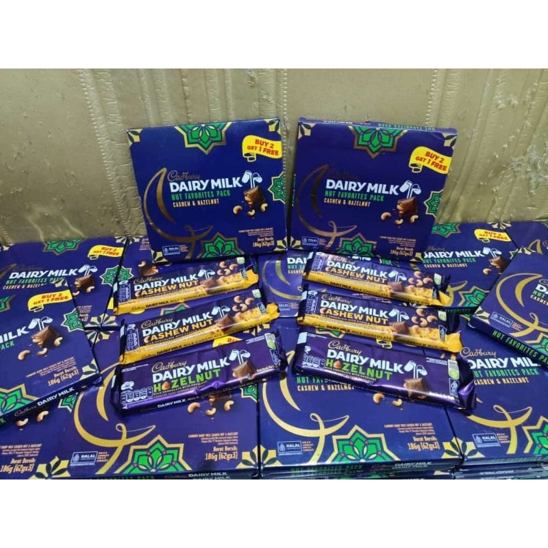 

Cadbury dairymilk multipack varian cashew hazelnut