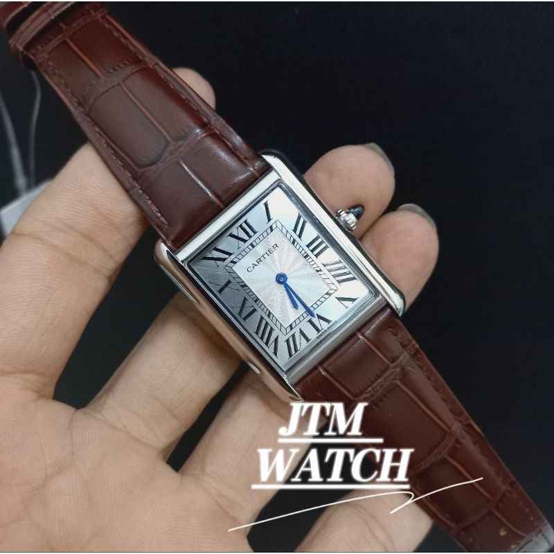 Jam Tangan Pria Cartier Tank Romawi Movement Japan Quartz Super Premium AAA