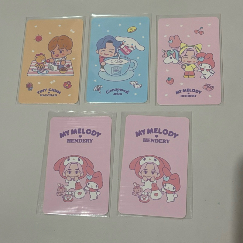official photocard pc sanrio x nct haechan jeno hendery