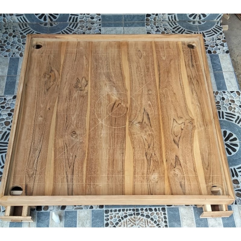 MEJA KARAMBOL JATI FREE BIJI KARAMBOL