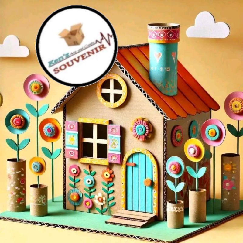 

rumah kardus cantik prakarya kerajinan miniatur