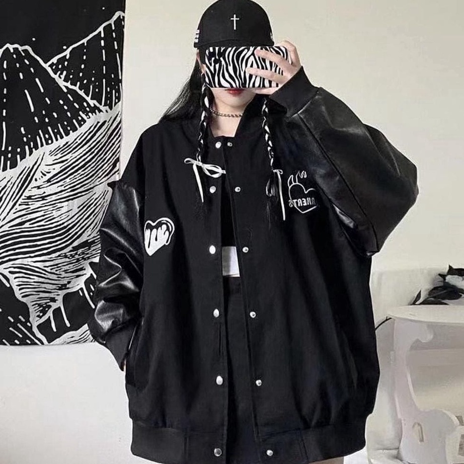 Bisa Cod LARKERTS BASEBALL JAKET VARSITY OVERSIZE  JAKET VARSITY WANITA OVERSIZE  JAKET BASEBALL OVE