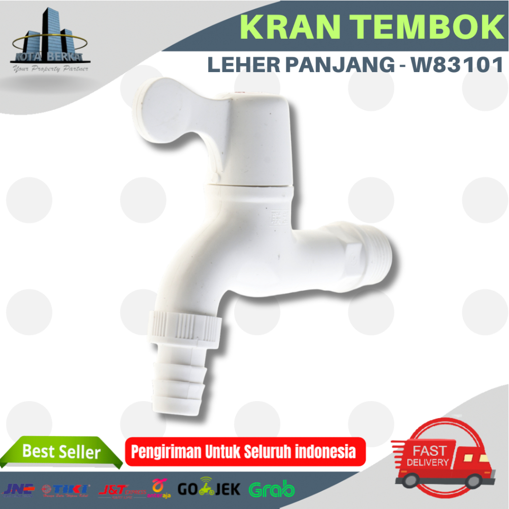 KRAN AIR TAMAN PVC/ KRAN TEMBOK LEHER PANJANG LESSO