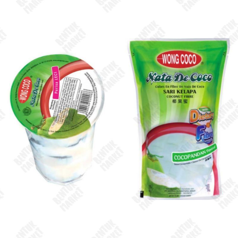 

WONG COCO Nata de Coco Pouch 360gr / Wong Coco Gelas 220gr / Nata De Coco