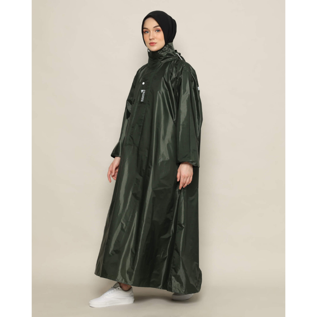 Jas Hujan Gamis Syari Army