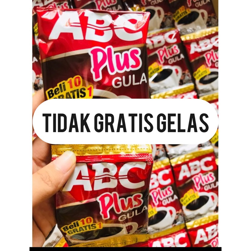 

DISKON !!! ABC plus gula 1 renteng isi 10 sachet ( 10 sachet x 18gr ) ( TIDAK GRATIS GELAS )