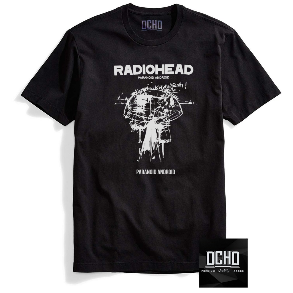 Kaos Radiohead Paranoid Android Abstract Black