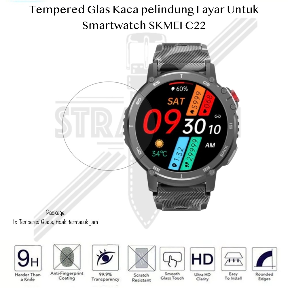 Anti Gores Smartwatch SKMEI C22 - Kaca Tempered Glass Pelindung Layar