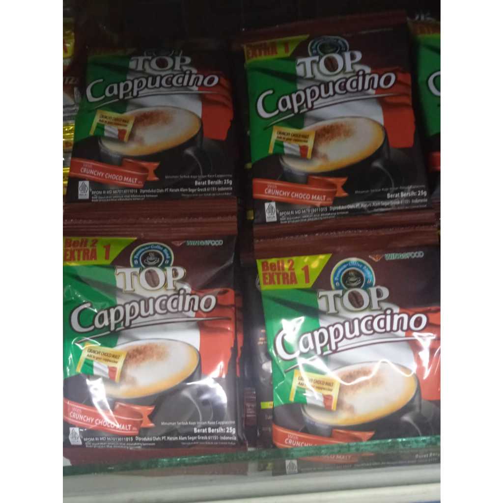 

Top Cappucino Crunchy Choco Malt @25gr 10S DIJUAL PER RENCENG