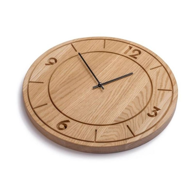 jam dinding kayu custom nama