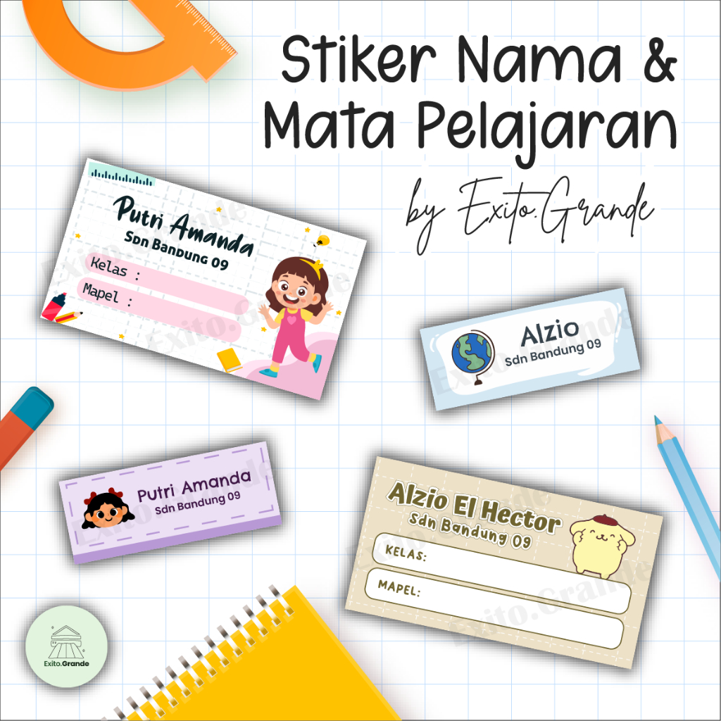 

Stiker Nama/Stiker Mata Pelajaran/Stiker Buku Isi 46 Pcs