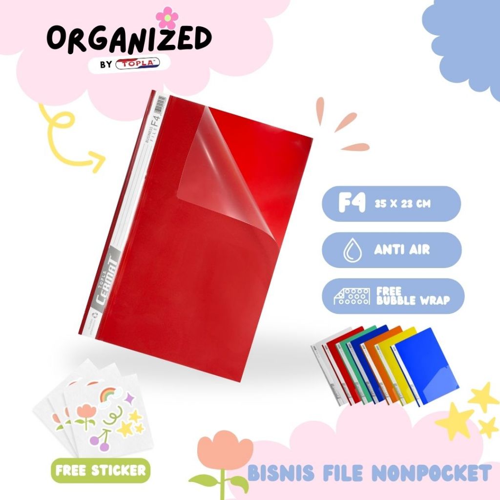 

Bisnis File non pocket map kertas snelhecter file folder sekolahan dan kantoran ukuran folio Topla