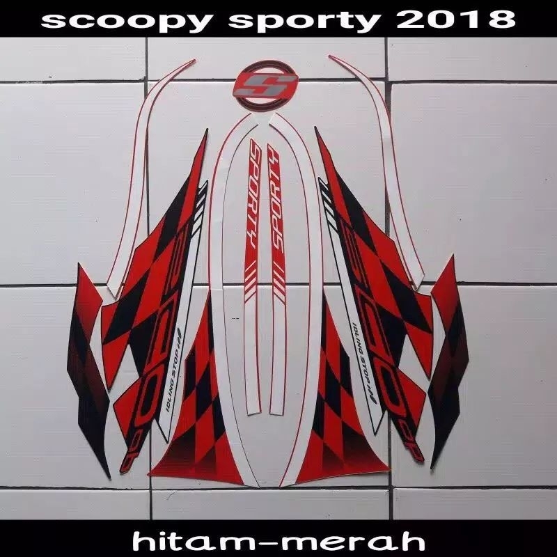 Striping Lis Sticker Standar Ori body Motor Honda Scoopy 2018 Sporty