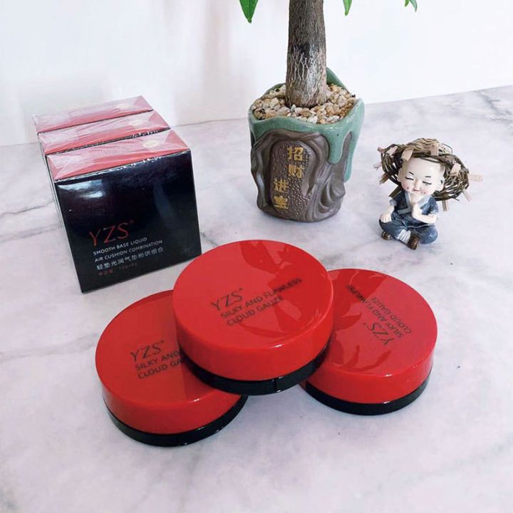 Bedak Padat Glowing YZS Air Cushion Smooth Base Air Cushion Waterproof Tahan Lama
