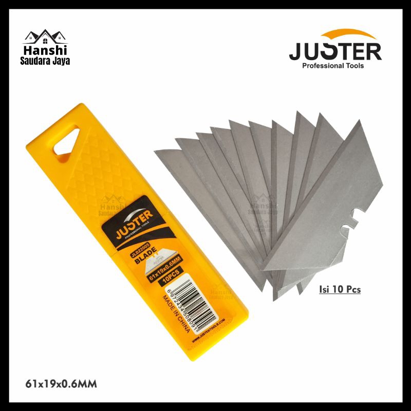 

Refil Cutter Blade Isi 10 Pcs Juster / Utility Knife Blades Set / Mata Cutter Knife Blade Alloy Steel JLD22005