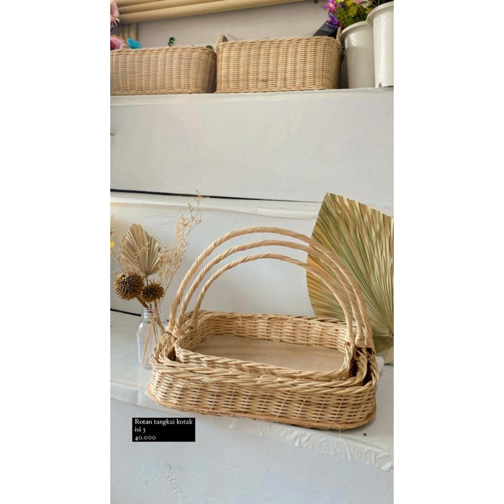 Rotan tangkai kotak hiasan bahan seserahan hantaran nikah