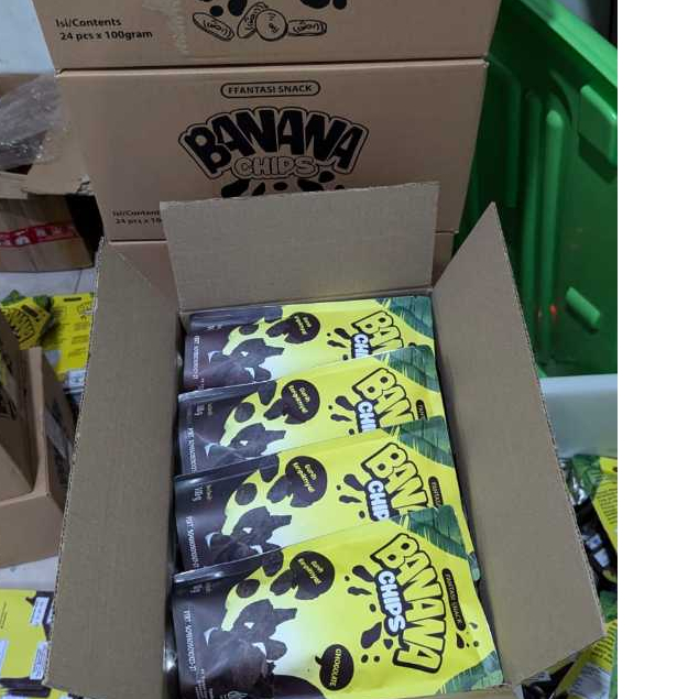 

(isi 9 pcs) Chips Banana Chocolate keripik pisang cokelat Varian Rasa paket reseller lebih hemat 30%