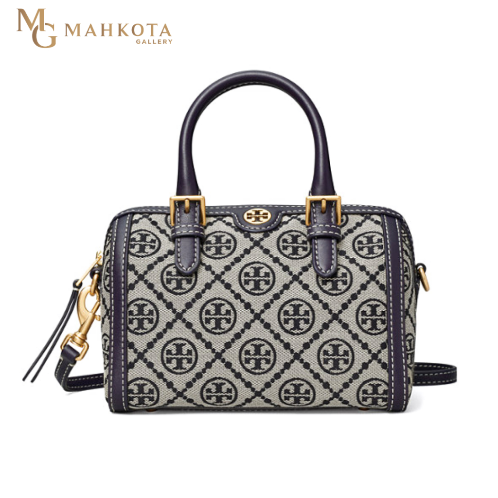 Tas Wanita Hand Bag / Shoulder Bag Tory Burch 82939 T Monogram Jacquard Mini Barrel Navy