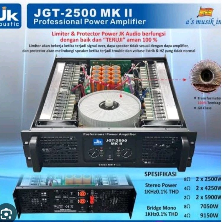 POWER AMPLIFIER JK COUSTIC JGT - 2500 MK II CLASS GB ORIGINAL