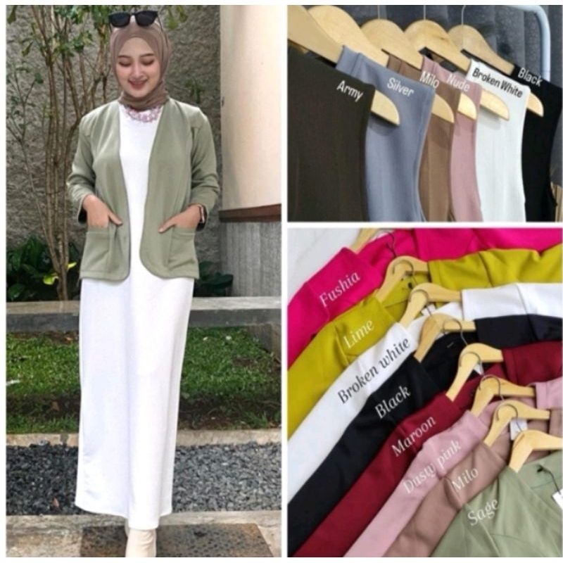 Set Inner dress knit + Blazer scuba premium