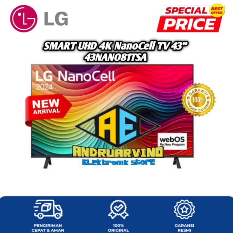 LG 43NANO81TSA SMART TV 43 INCH UHD 4K NANOCELL SMART TV GARANSI RESMI