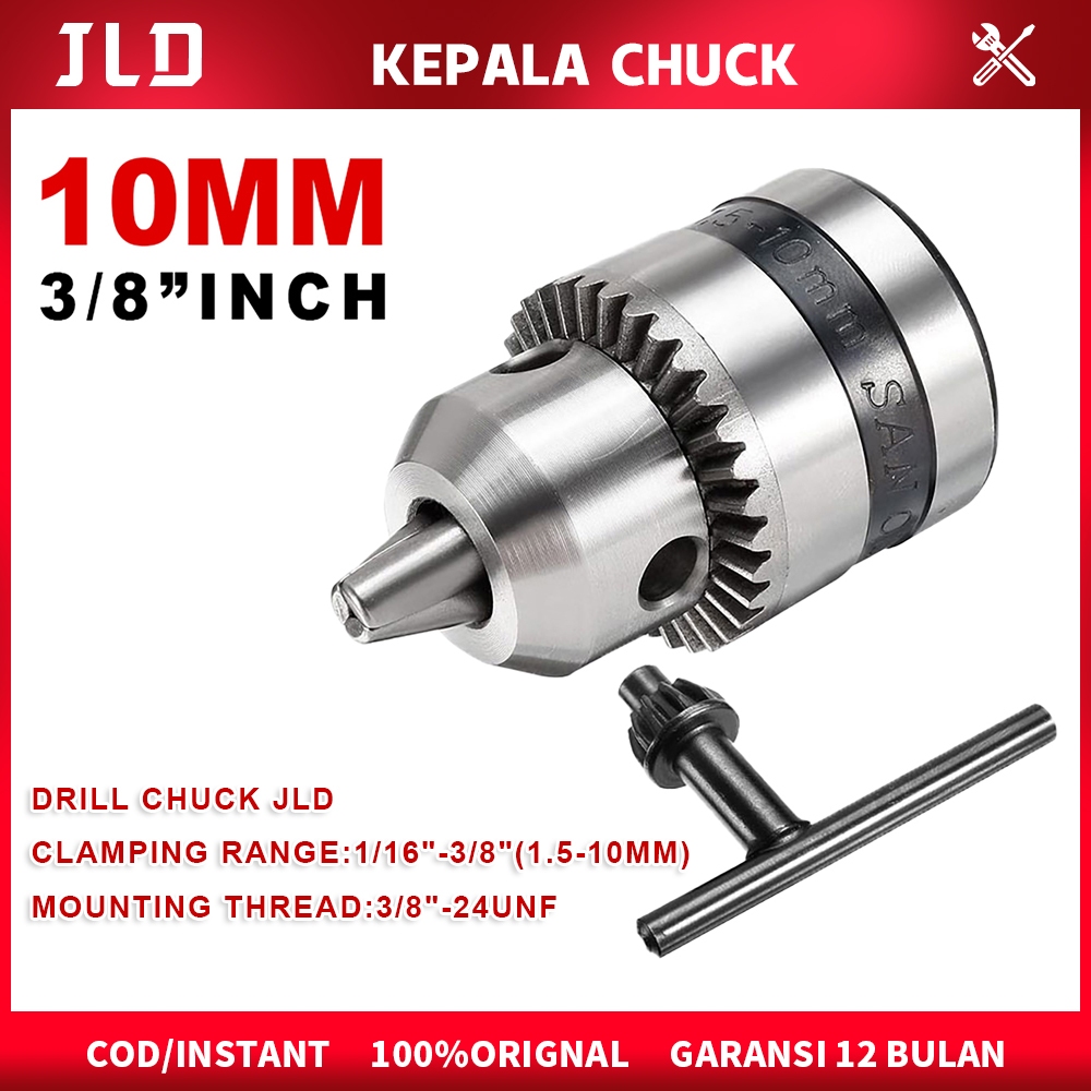 JLD Kepala Bor 10-13MM Drill Chuck 3/8''-1/2" Chuck besi Kepala Chuck Untuk Bor listrik Impact wrenc
