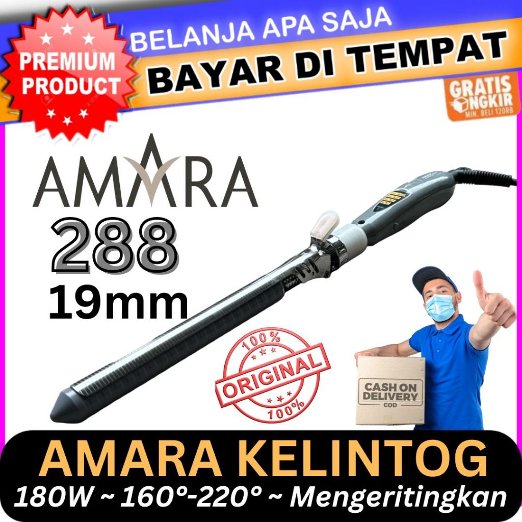 Amara Klintong AM 288 Professional Curling Tong Curly Hair Original Keriting Catok Rambut Curly Deng