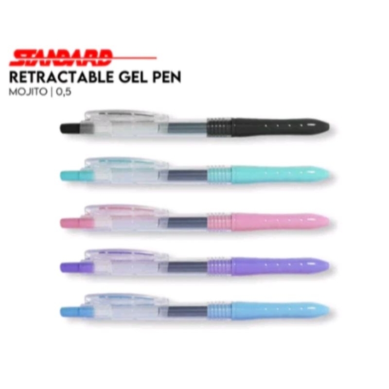

Pulpen Retractable Standard Mojito 0.5mm Pen Cetek Harga Satuan